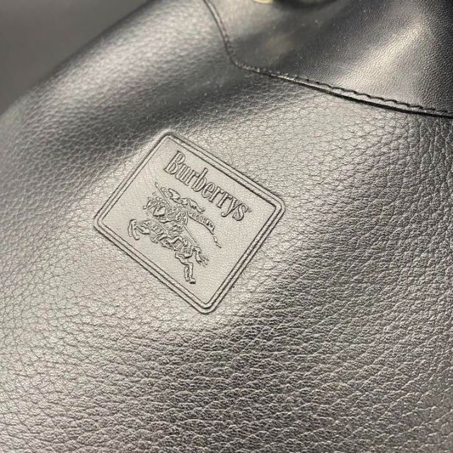 完成品 【極美品】バーバリー ノバチェック 巾着 レザー ミニポーチ
