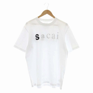 サカイ(sacai)のサカイ 22SS ロゴプリントTシャツ カットソー 半袖 5 白 黒(Tシャツ/カットソー(半袖/袖なし))