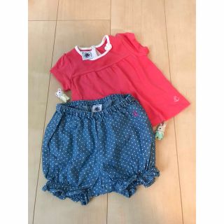 プチバトー(PETIT BATEAU)のPETIT BATEAU セットアップ　67(シャツ/カットソー)