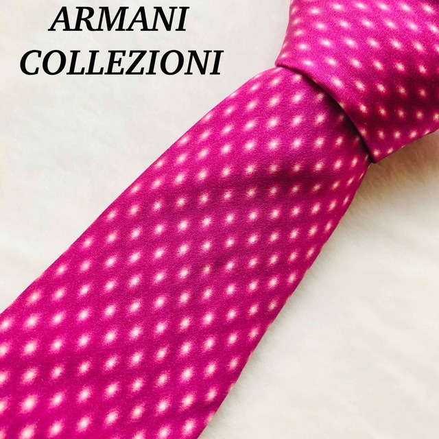 ARMANI COLLEZIONI(アルマーニ コレツィオーニ)の大特価！アルマーニ コレツォーニ ネクタイ シルク ピンク　イタリア製 メンズのファッション小物(ネクタイ)の商品写真