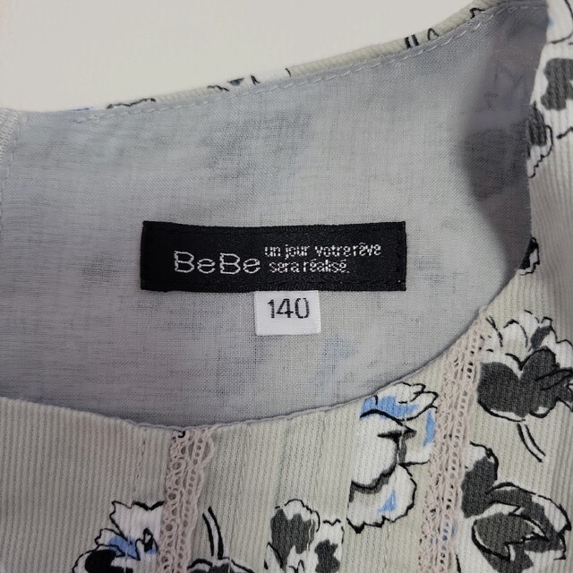 BeBe(ベベ)のBEBE ベベ ワンピース 140 女の子 花柄 リボン 結婚式 キッズ/ベビー/マタニティのキッズ服女の子用(90cm~)(ワンピース)の商品写真