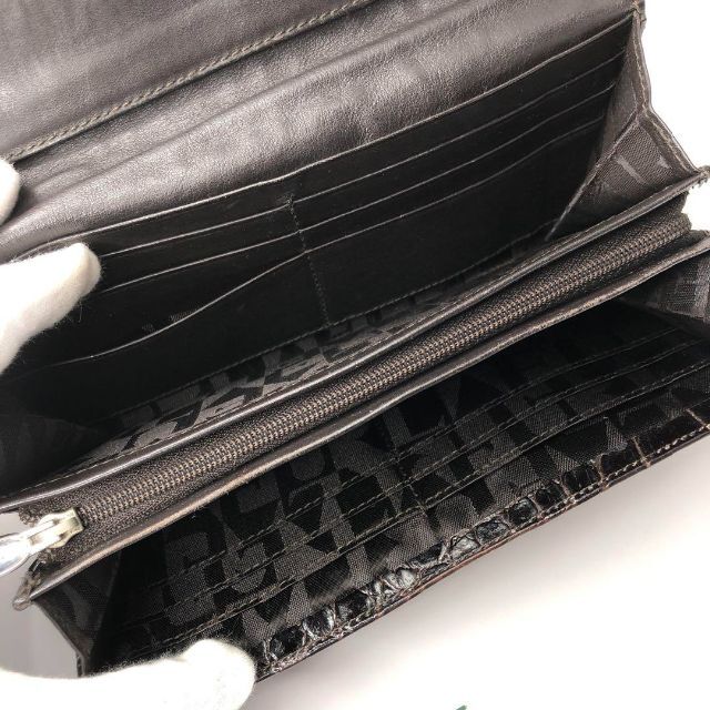 嬉しい大容量✨FURLA フルラ 長財布 黒 ブラック 本革 クロコダイル柄