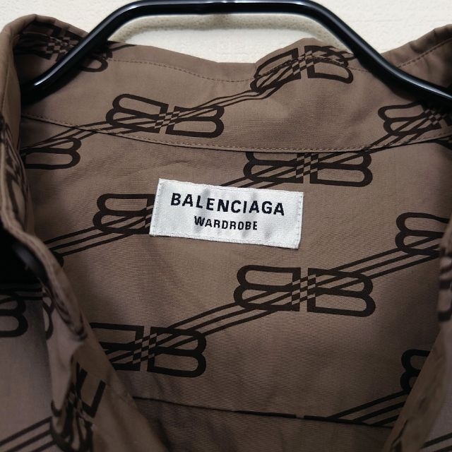 BALENCIAGA BBロゴ 総柄半袖シャツ 34