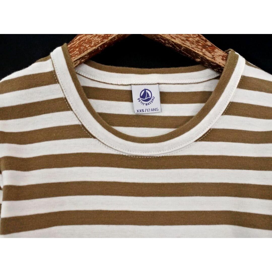 PETIT BATEAU(プチバトー)のPETIT BATEAU プチバトー ボーダー 半袖 Tシャツ sizeXXS/白ｘモカ ■◆ レディース レディースのトップス(Tシャツ(半袖/袖なし))の商品写真