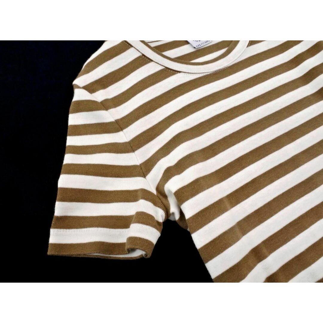 PETIT BATEAU(プチバトー)のPETIT BATEAU プチバトー ボーダー 半袖 Tシャツ sizeXXS/白ｘモカ ■◆ レディース レディースのトップス(Tシャツ(半袖/袖なし))の商品写真