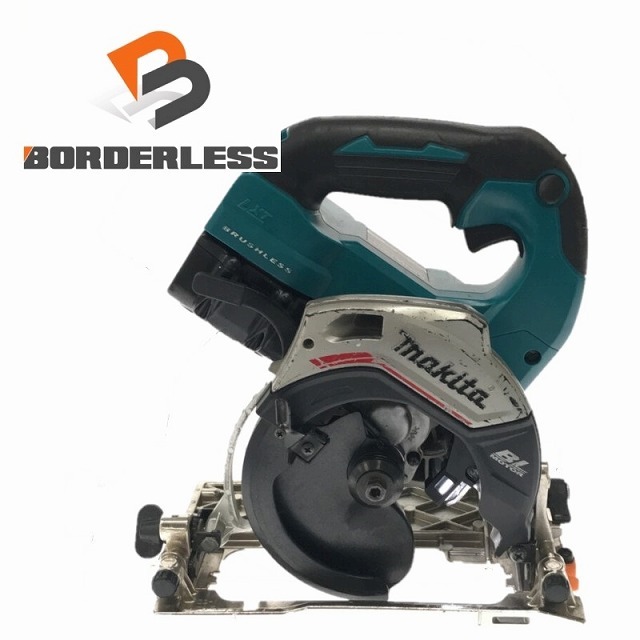 自動車/バイク☆品☆makita マキタ 125mm 18V 充電式丸ノコ HS474D バッテリー2個(3.0Ah 6.0Ah)付 切断機 木材加工 電動工具 64683