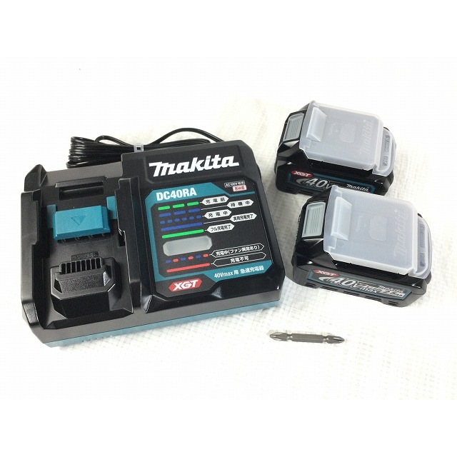 ☆未使用品☆makita マキタ 40Vmax 充電式インパクトドライバ TD002GRDXB 黒/ブラック バッテリー2個(2.5Ah) 充電器 ケース付き 71982