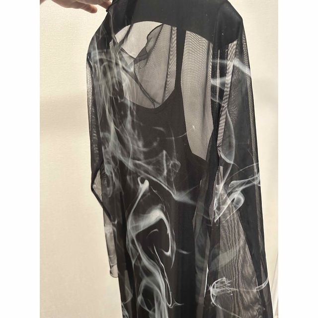 AMERI  CURL OF SMOKE SHEER DRESS レディースのワンピース(ロングワンピース/マキシワンピース)の商品写真
