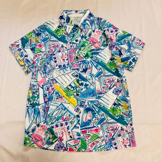 新品オーバーサイズの総柄シャツ レディースM〜L 夏シャツ マルチカラー(シャツ/ブラウス(半袖/袖なし))