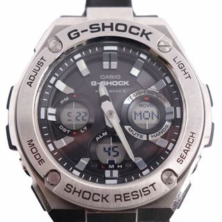 カシオ(CASIO)の美品 カシオ CASIO G-SHOCK ジーショック GST-W110-1AJF Gスチール ソーラー電波 時計 メンズ ブラック/シルバー(その他)