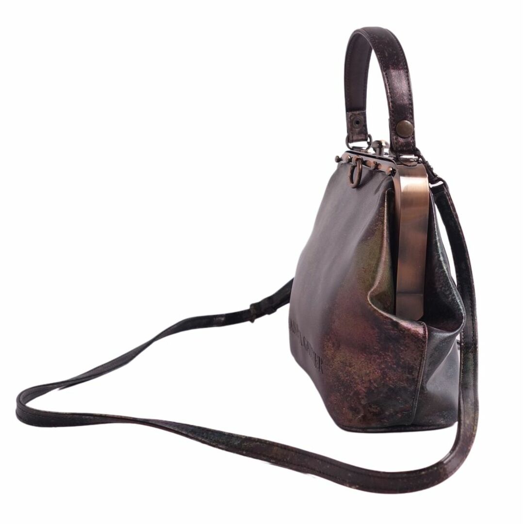 極美品 ジャンポールゴルチエ Jean-Paul GAULTIER バッグ 2way がま口 Vサイバー ハンドバッグ ショルダーバッグ ロゴ カバン 鞄 レディース カーキ