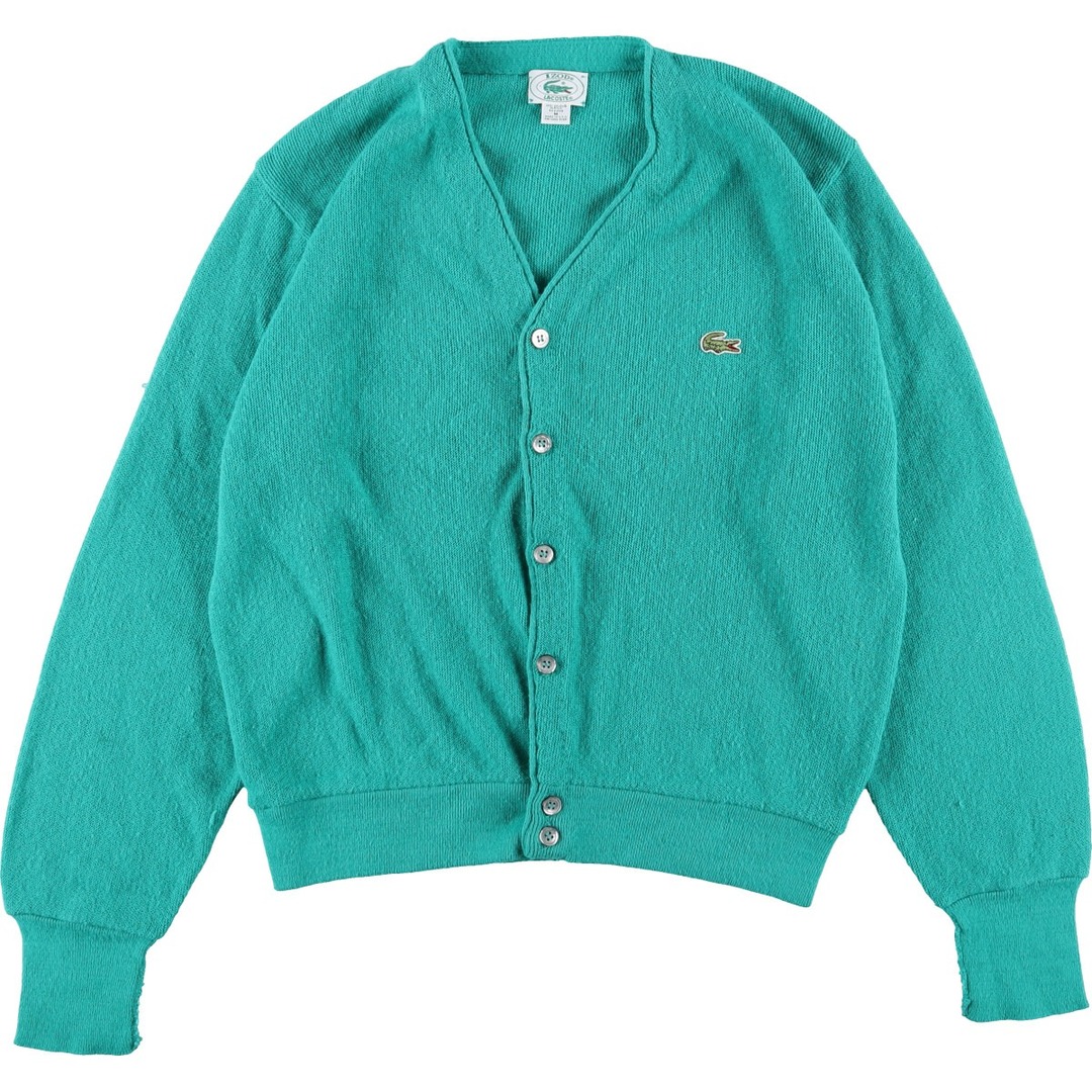 80年代 ラコステ LACOSTE IZOD アクリルニットカーディガン USA製 メンズL ヴィンテージ /eaa338126グリーン系緑色柄