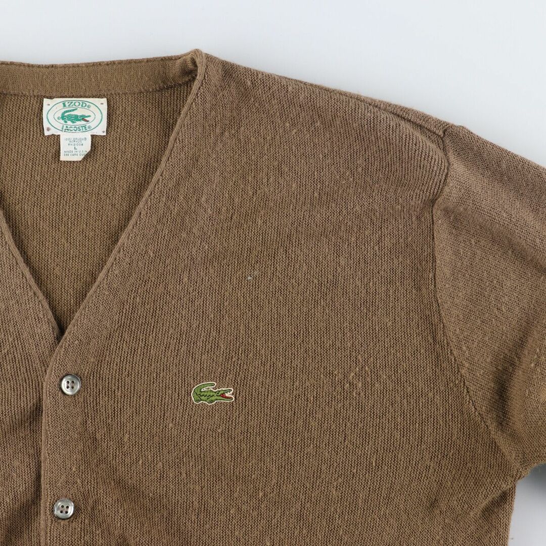 LACOSTE(ラコステ)の古着 80年代 ラコステ LACOSTE IZOD アクリルニットカーディガン USA製 メンズXL ヴィンテージ /eaa338131 メンズのトップス(カーディガン)の商品写真