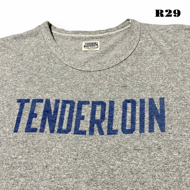 希少品！ TENDERLOIN 半袖 Tシャツ グレー ブルー 灰色 青 紺 L