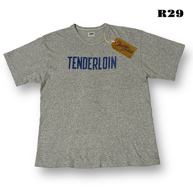 希少品！ TENDERLOIN 半袖 Tシャツ グレー ブルー 灰色 青 紺 L