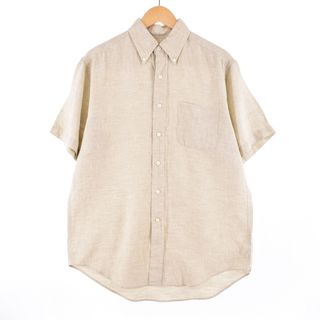 ブルックスブラザース(Brooks Brothers)の古着 ブルックスブラザーズ Brooks Brothers 半袖 リネン ボタンダウンシャツ メンズL /eaa338598(シャツ)