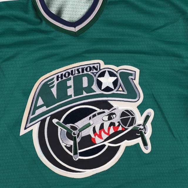 BAUER HOUSTON AEROS ヒューストンエアロズ ゲームシャツ ホッケーシャツ カナダ製 メンズL /eaa338266