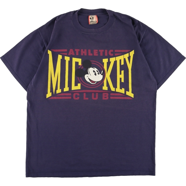 90年代 DISNEY DESIGNS MICKEY MOUSE ミッキーマウス キャラクタープリントTシャツ USA製 メンズXL ヴィンテージ /eaa338352