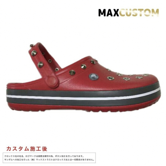 crocs(クロックス)のクロックス crocs パンク カスタム 赤 クロックバンド 22～29 新品 メンズの靴/シューズ(サンダル)の商品写真