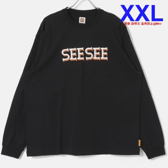 SEE SEE BASIC LS TEE BLACK XL 黒 Logo 新作-