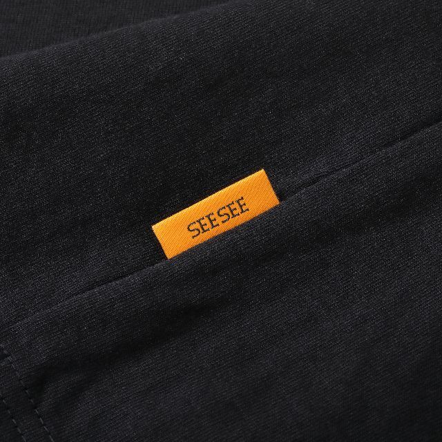 SEE SEE BASIC LS TEE BLACK XL 黒 Logo 新作-