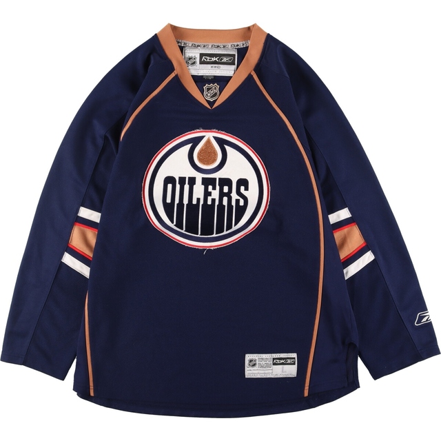 リーボック Reebok NHL EDOMONTON OILERS エドモントンオイラーズ ゲームシャツ ホッケーシャツ メンズL /eaa336741