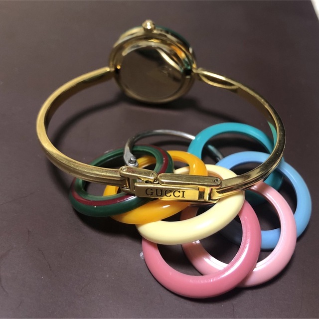 グッチ時計 レディース腕時計 美品 シェリーライン チェンジベゼル