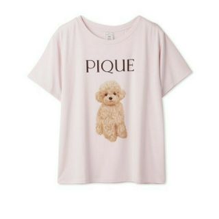 ジェラートピケ(gelato pique)のジェラートピケ　トイプードル柄ワンポイントTシャツピンク(ルームウェア)