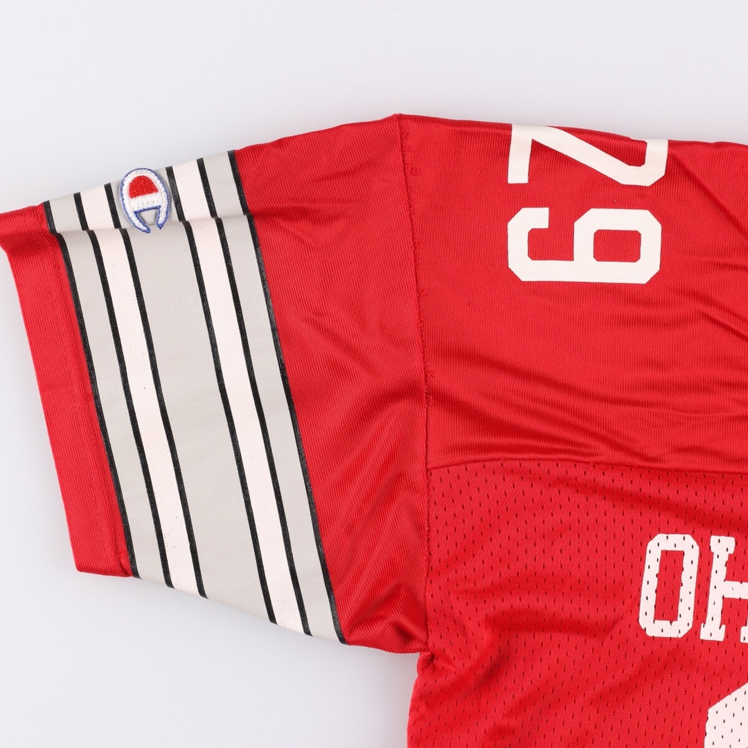 90年代 チャンピオン Champion AUTHENTIC ATHLETIC APPAREL OHIO STATE オハイオ州立大学 ナンバリング ゲームシャツ フットボールシャツ USA製 メンズL ヴィンテージ /eaa338138