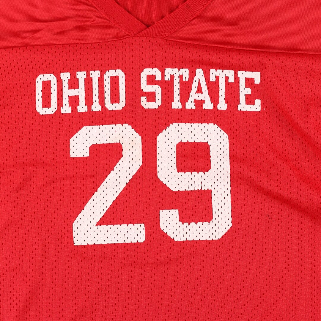 90年代 チャンピオン Champion AUTHENTIC ATHLETIC APPAREL OHIO STATE オハイオ州立大学 ナンバリング ゲームシャツ フットボールシャツ USA製 メンズL ヴィンテージ /eaa338138