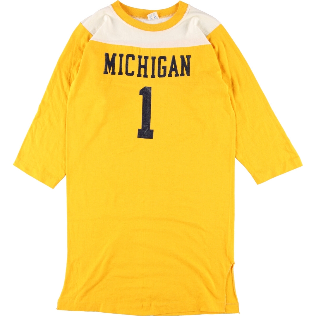 80年代 チャンピオン Champion トリコタグ MICHIGAN ミシガン大学 カレッジ プリントTシャツ USA製 メンズS ヴィンテージ /eaa337419MEDIUM着丈