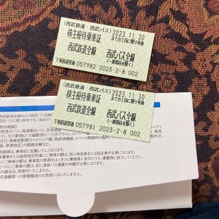 西武鉄道　株主優待乗車券　株主優待乗車証　2枚(鉄道乗車券)