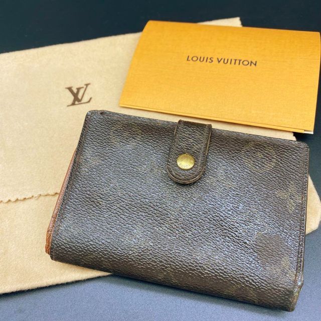 財布【良品】VUITTON 二つ折り　財布　がま口　折りたたみ　モノグラム　レザー