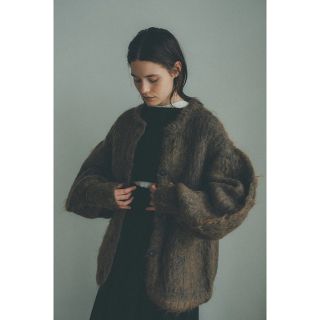 クラネ(CLANE)のCLANE SHAGGY CARDIGAN NAVY サイズ1(カーディガン)