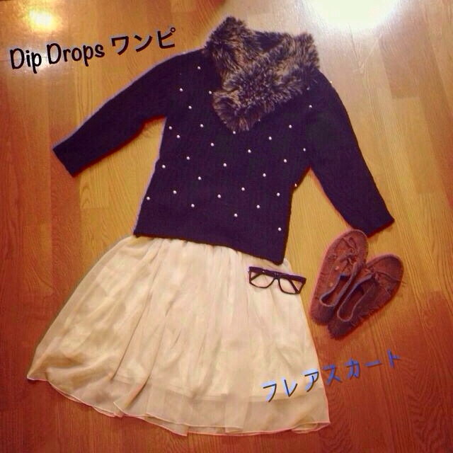 Dip Drops(ディップドロップス)のフレアスカート♡Dip 今月限定 レディースのワンピース(ひざ丈ワンピース)の商品写真