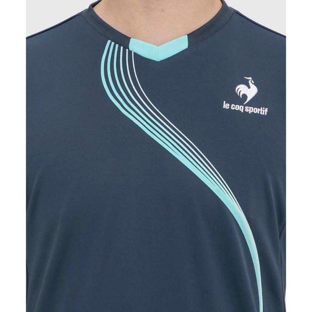 le coq sportif(ルコックスポルティフ)のルコックスポルティフ テニス 半袖Tシャツ QTMUJA05 ネイビー メンズL スポーツ/アウトドアのテニス(ウェア)の商品写真