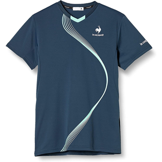 ルコックスポルティフ(le coq sportif)のルコックスポルティフ テニス 半袖Tシャツ QTMUJA05 ネイビー メンズL(ウェア)
