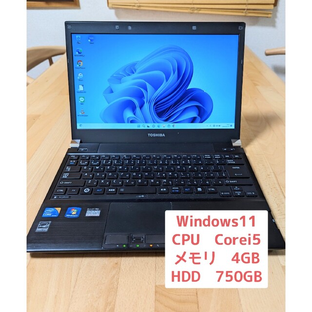 ノートパソコン(Win11)　Corei5／メモリ4GB／HDD750GB東芝