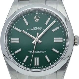ROLEX - 美品 ！ロレックス オイスター パーペチュアル 41 グリーン SS メンズ時計