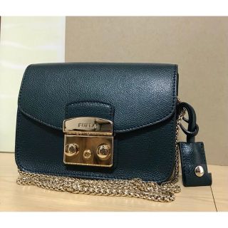 美品 FURLA フルラ メトロポリス ショルダーバッグ グリーン系