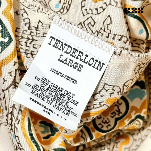希少品! TENDERLOIN PE 半袖 シャツ ペイズリー オレンジ L 橙