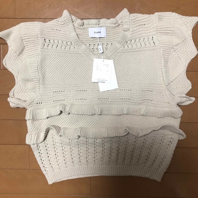 CLANE - 新品 CLANE CROCHET FRILL KNIT TOPS サイズ２の通販 by ...