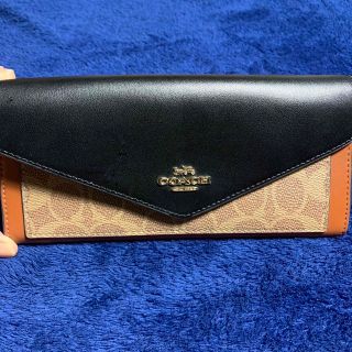 コーチ(COACH)のCOACH スリム エンベロープ シグネチャー　ブラック(財布)