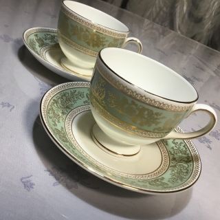 ウェッジウッド(WEDGWOOD)のWedgwood ウェッジウッド　コロンビアセージグリーン　カップ＆ソーサ2客(食器)