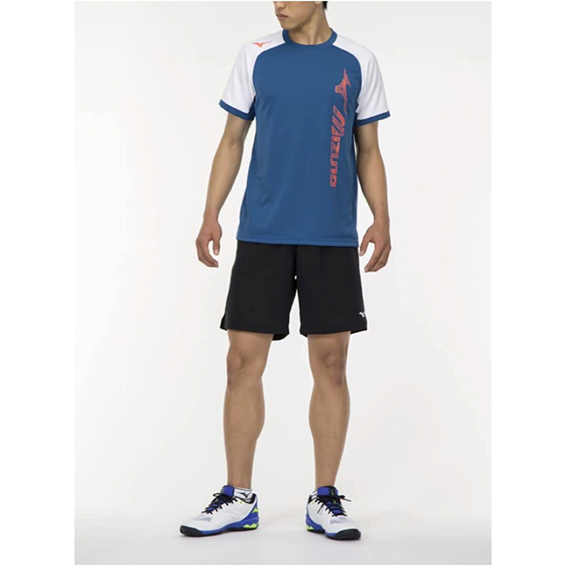 MIZUNO(ミズノ)のMIZUNO ミズノ テニスウェア 半袖Tシャツ 62JA2Z15青Mサイズ新品 スポーツ/アウトドアのテニス(ウェア)の商品写真