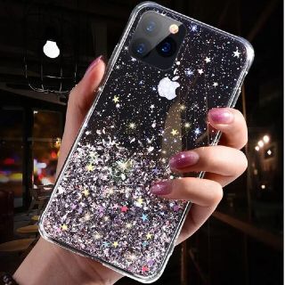 iPhone11 スマホケース キラキラ ラメ クリア(iPhoneケース)