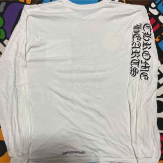 クロムハーツ(Chrome Hearts)のCHROME HEARTS セメタリークロス　ロンt tシャツ ホースシュー　白(Tシャツ/カットソー(七分/長袖))