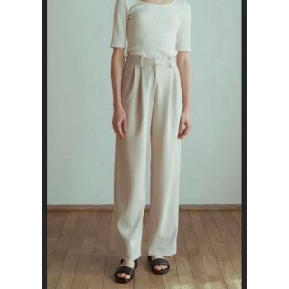 クラネ(CLANE)のCLANE  RIB STRIPE TUCK PANTS(カジュアルパンツ)