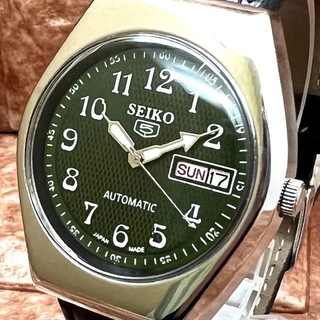 SEIKO - 【美品】SEIKO 5/セイコー/機械式自動巻き/腕時計/グリーン/メンズ