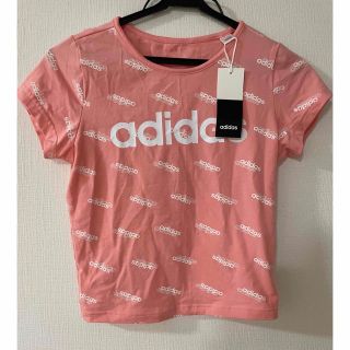 アディダス(adidas)の【タグ付き　美品】adidas トップス　ピンク　レディース　夏　半袖(Tシャツ(半袖/袖なし))